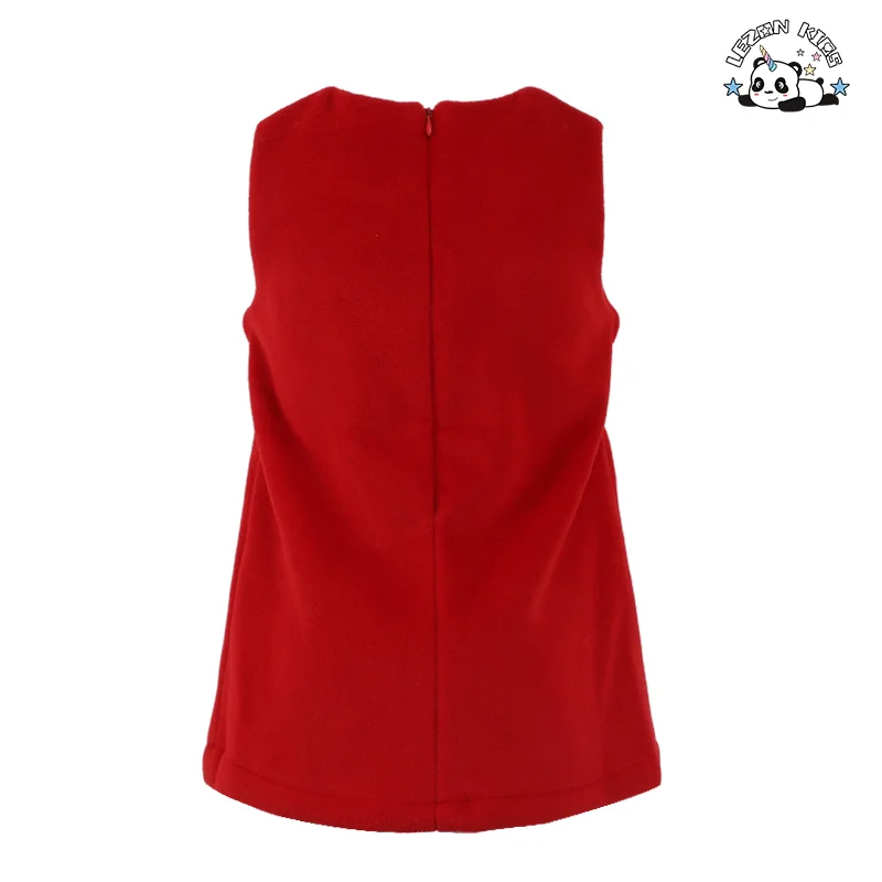LEZONKIDS - Personalização OEM Conjunto de Roupas de Meninas da Moda do Ano Novo Cape Jaqueta Conjunto de Vestido Sem Manga para Meninas